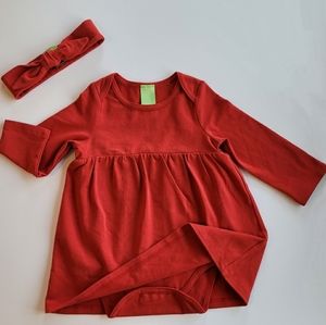 Onesie dress with matching headband